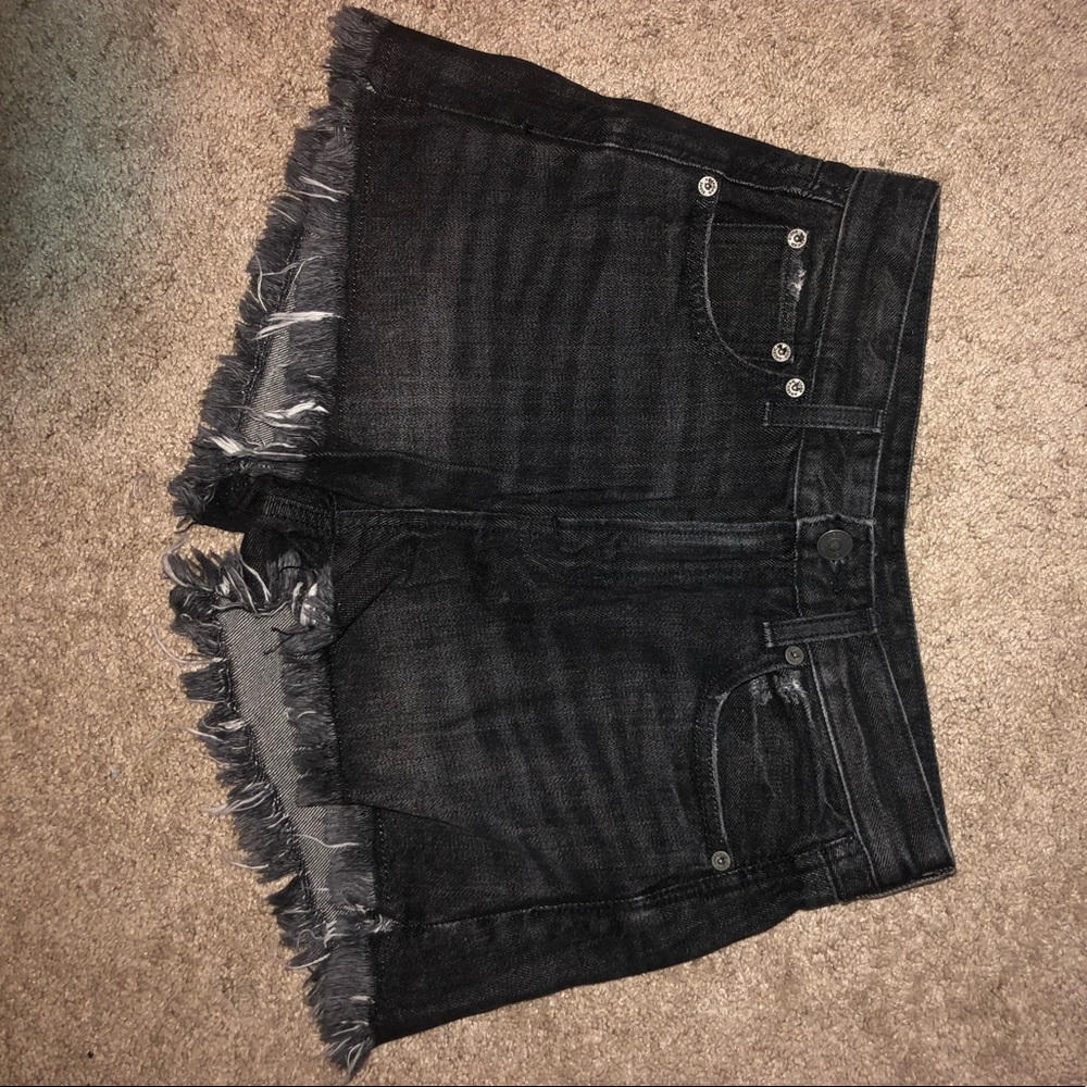 American Eagle Black Frayed Jean Shorts NEVER WORN